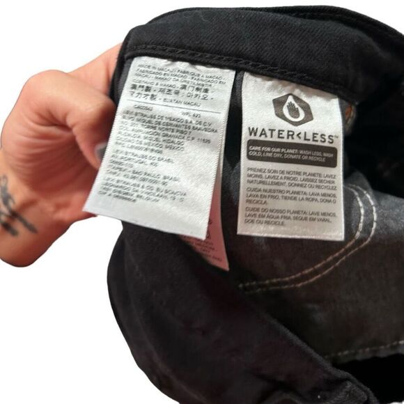 Levi's Premium Stretch Wedgie Fit Straight Jeans Black Denim Dark Wash Size 27 - Picture 9 of 13